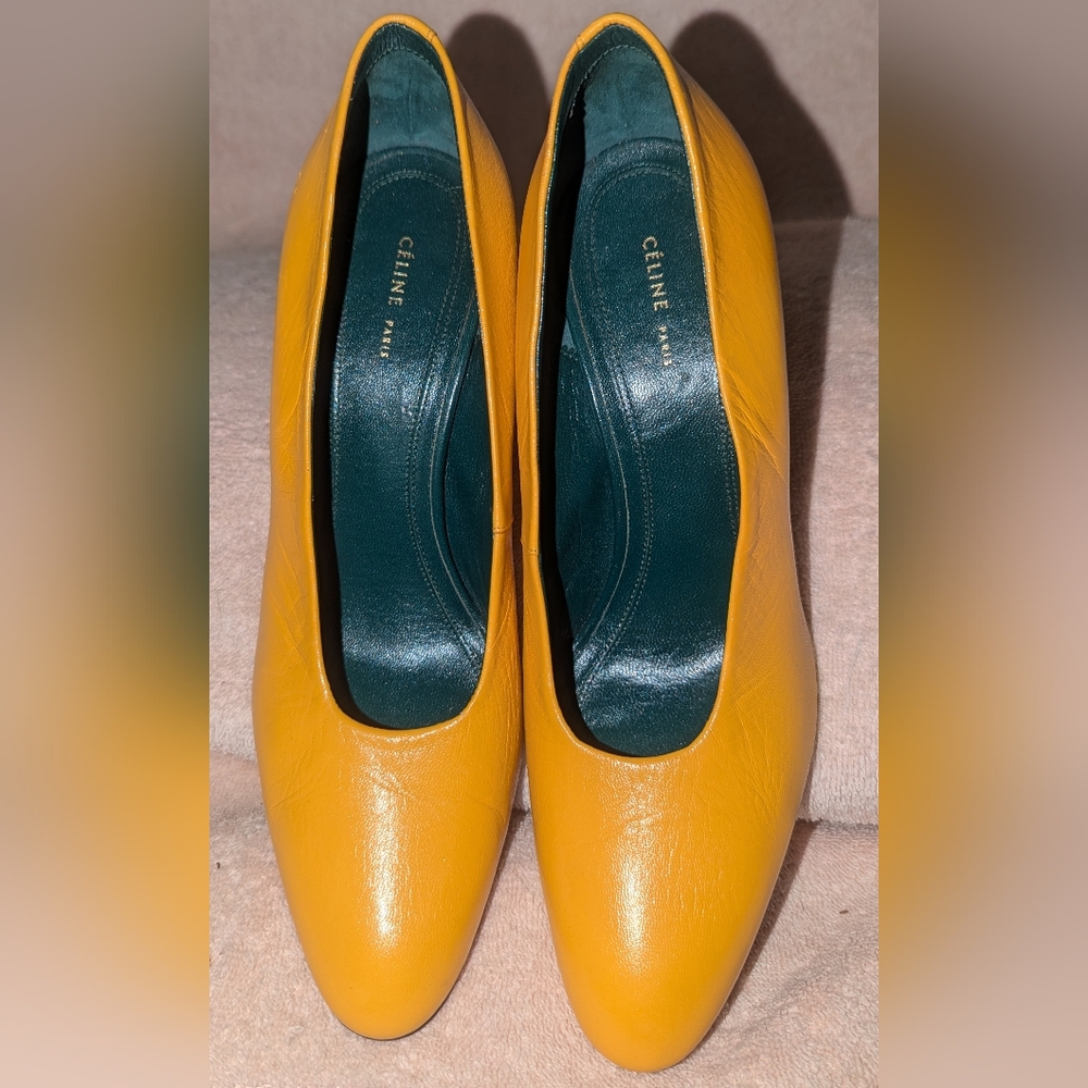 Celine Phoebe Philo Yellow Leather Heels. 36.5 - Picture 1 of 10